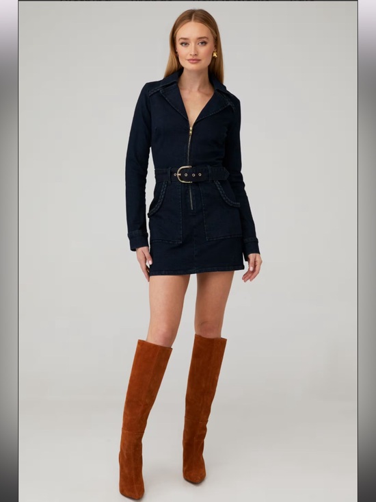 Show Me Your MuMu Dresses & Skirts - Show Me Your Mumu Womens Outlaw Long Sleeve Denim Mini Dress No Belt Size Medium